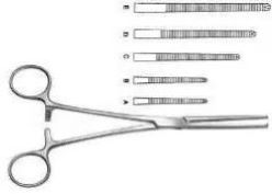 Затискач очеревинний Мікуліча, прямий, 165 мм Bio Tules Impex BTS-24-226